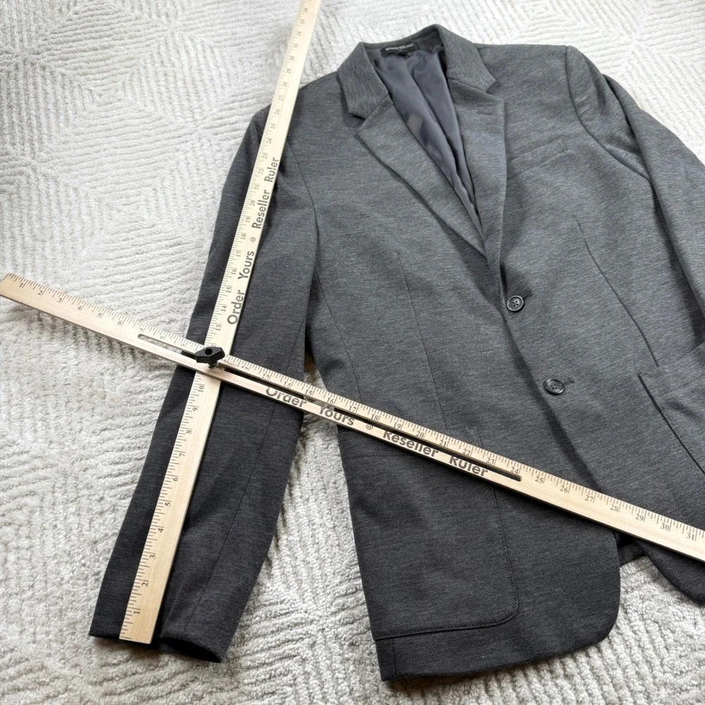 Banana Republic Blazer Mens 44R Grey Slim Fit Sport Coat Knit Preppy Old Money
